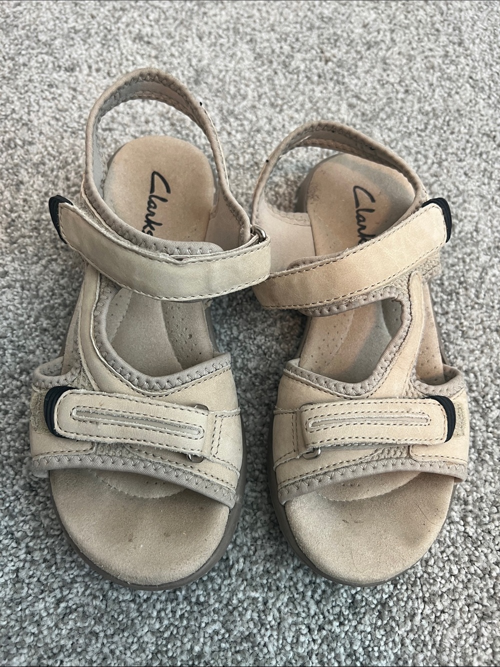 Clarks Tan Adjustable Velcro Sandals